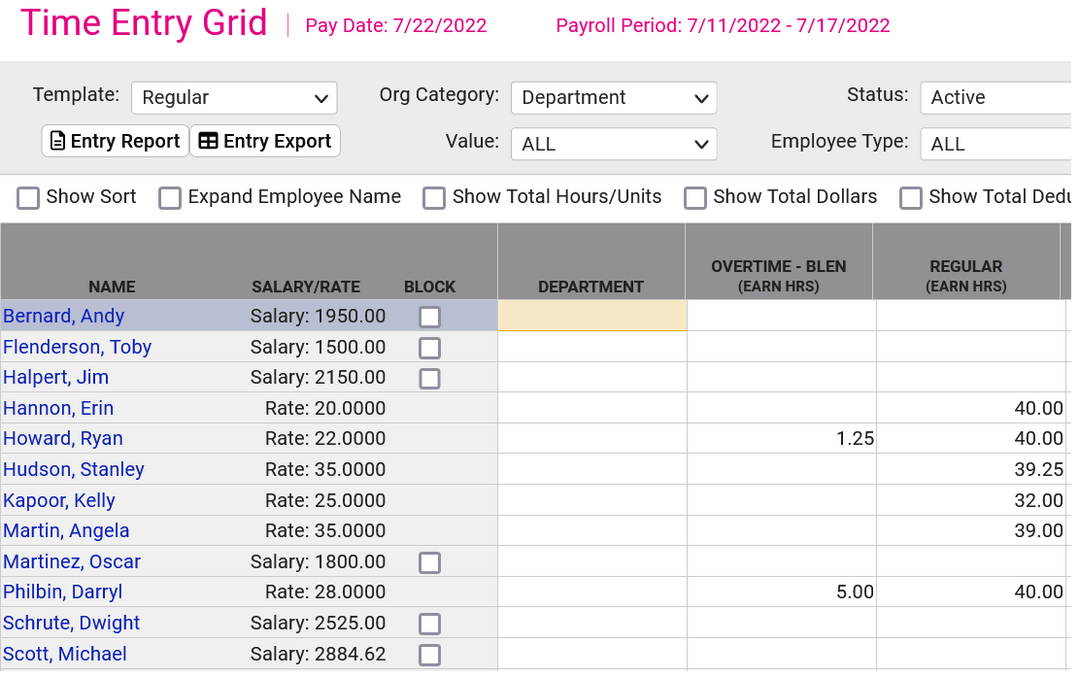 Enter Payroll Enter Payroll